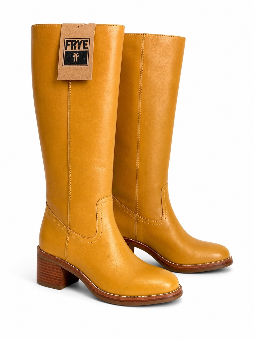 Frye Camryn Tall Pull On Banana Leather Knee High Boots Size 9 NWT Box